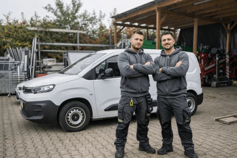 Schädlingsbekämpfer in Böblingen vor dem Einsatzfahrzeug
